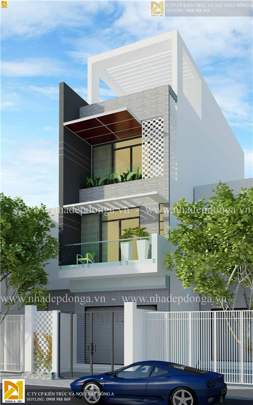 Nhà lô phố hiện đại 3 tầng anh Việt - Vĩnh Phúc KTNP - 4169