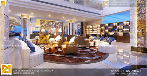 Thiết kế nội thất sảnh khách sạn 5 sao Hồ Sanh Sơn La NTKS-3016