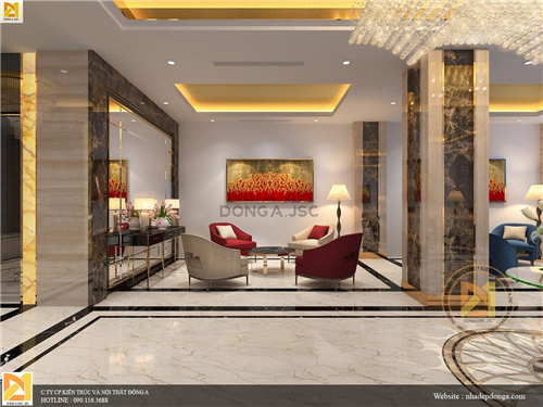 Thiết kế nội thất sảnh khách sạn 3 sao Hoàng Phố KTKS - 4741